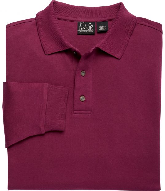 Normally $90, this long-sleeve polo is 56 percent off (Photo via Jos.A.Bank)