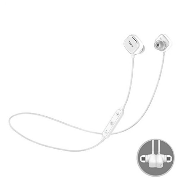 Normally $68, these white bluetooth headphones are a total of 75 percent off with the exclusive code (Photo via Amazon)