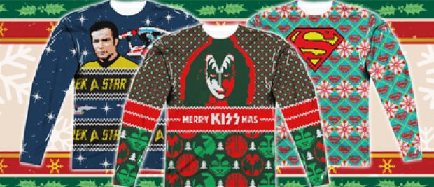 These ugly Christmas sweaters are available (Photo via Rock.com)