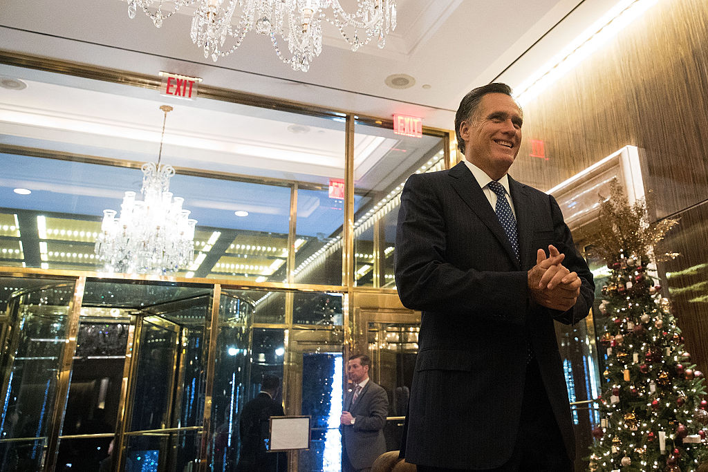 Mitt Romney speaks to reporters after dining with President-elect Donald Trump (Getty Images)
