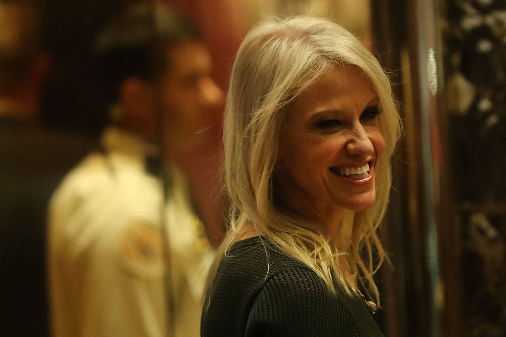 Kellyanne Conway walks into Trump Tower on December 12, 2016 (Getty Images)