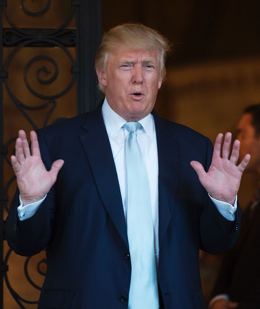 Donald Trump speaks to reporters in Palm Beach, Florida (Getty Images)