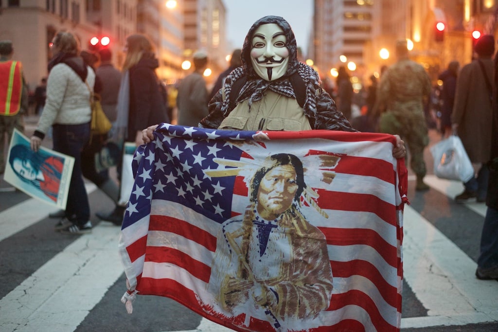 Masked protester on the streets of Washington DC. – Daily Caller – Abbey Jaroma