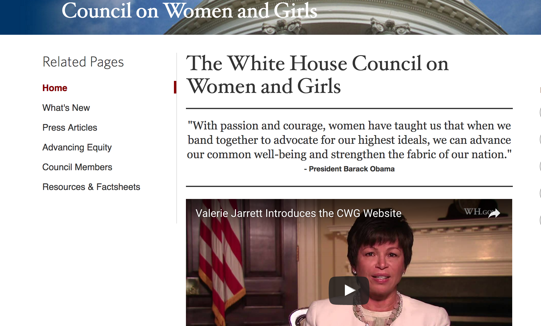 The White House Council On Women and Girls (Screenshot/White House)