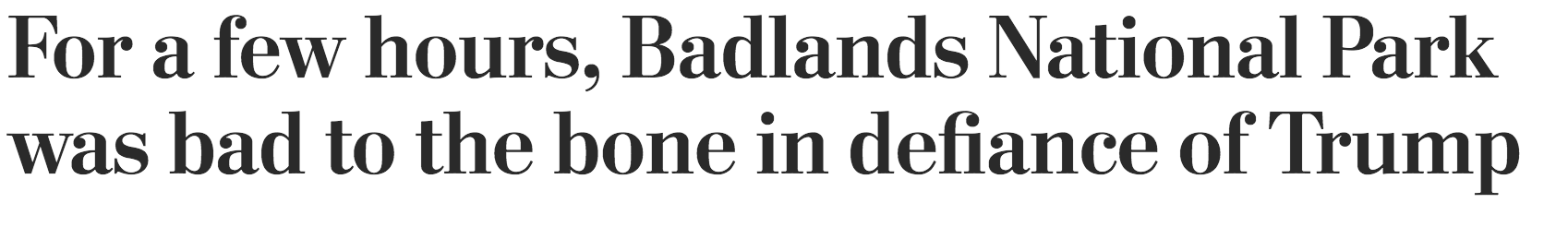 The Washington Post Badlands headline