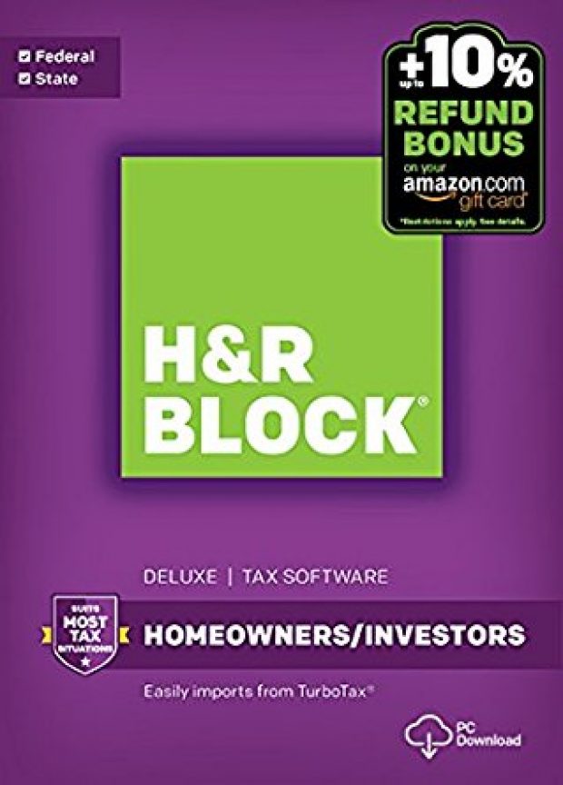 Normally $45, H&R Block's homeowners/investors software is 58 percent off today (Photo via Amazon)