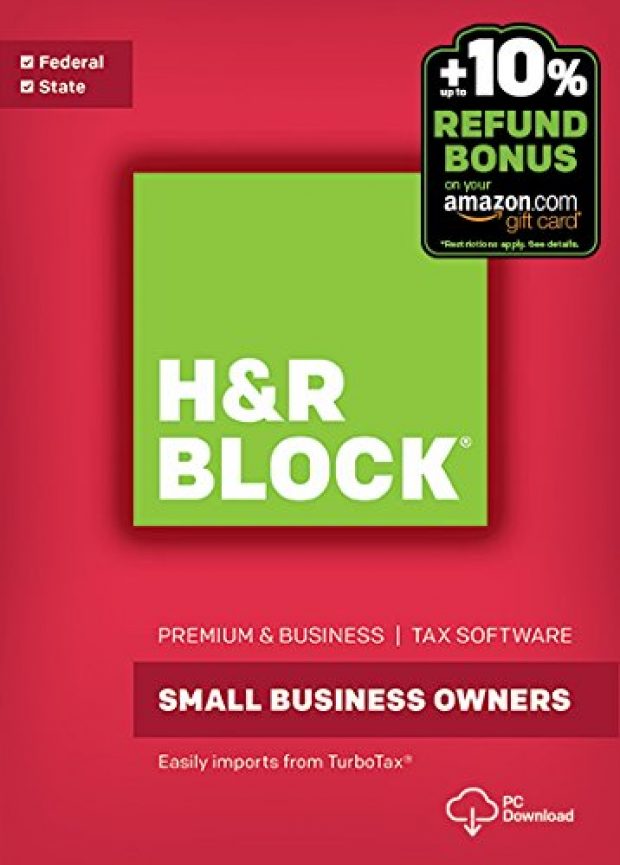 Normally $80, H&R Block's small business owners software is 58 percent off (Photo via Amazon)