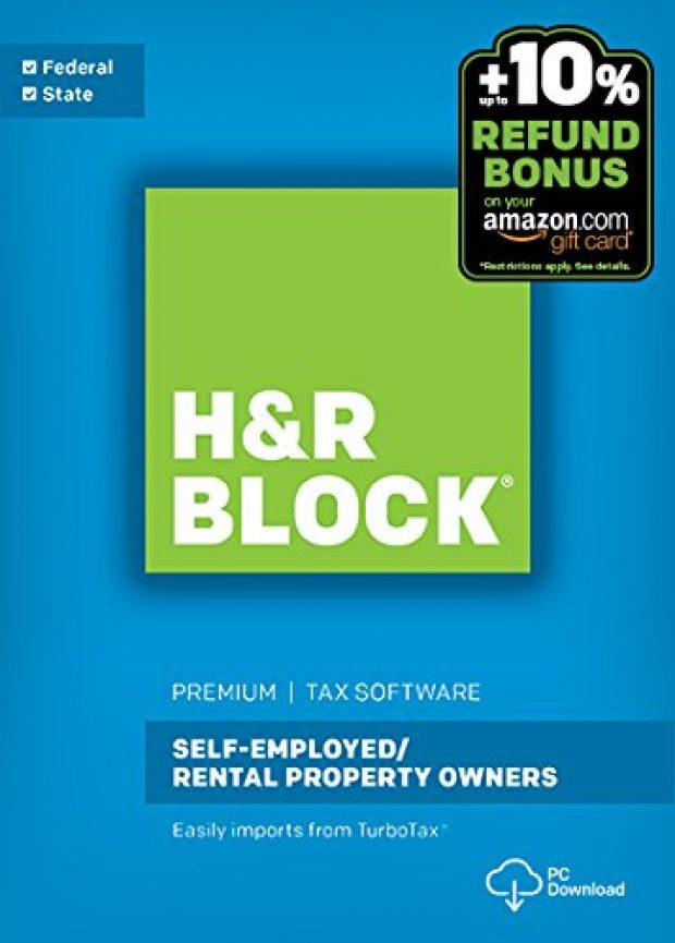 Normally $65, H&R Block's self-employed software is 58 percent off today (Photo via Amazon)