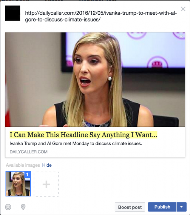 Screengrab of an unpublished Facebook Page post (Image: Facebook screengrab)