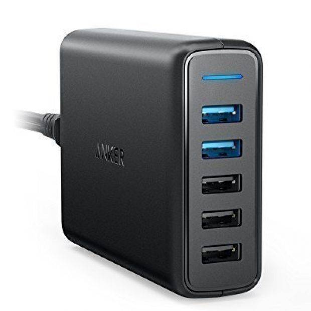 Normally $90, this 5-port charger is 70 percent off (Photo via Amazon)