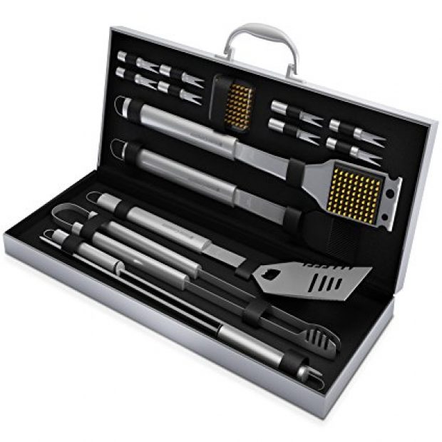 Normally $87, this BBQ grill tools set is 71 percent off (Photo via Amazon)