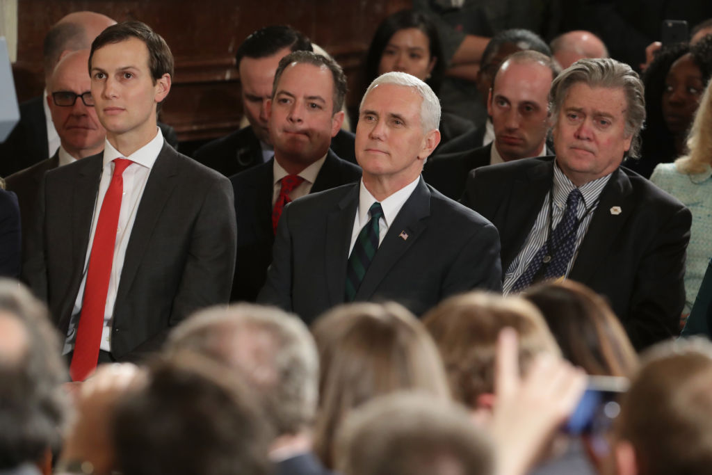 Jared Kushner, Mike Pence, Steve Bannon (Getty Images)