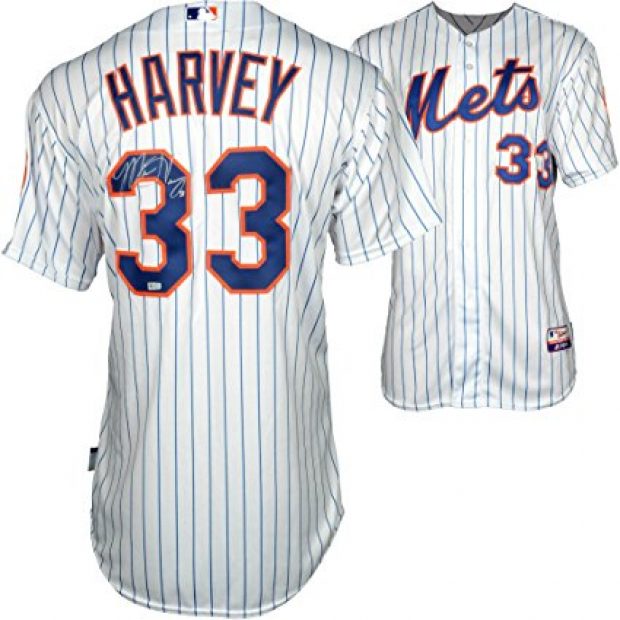 Normally $840, this Matt Harvey-autographed jersey is 64 percent off today (Photo via Amazon)