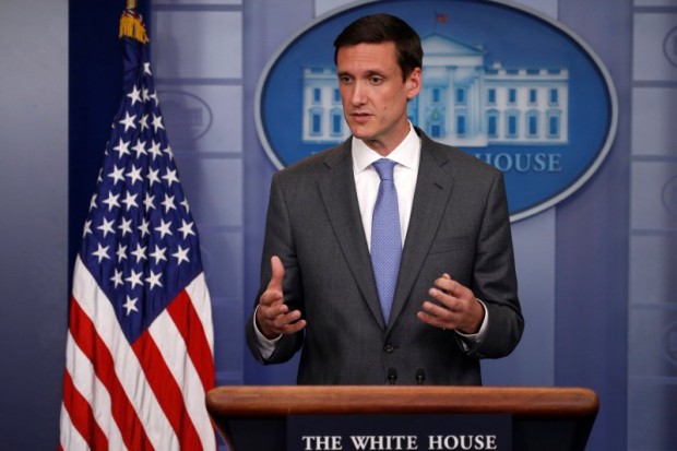 White House Homeland Security Advisor Tom Bossert speaks to reporters about the global WannaCry "ransomware" cyber attack, prior to the daily briefing at the White House in Washington, U.S. May 15, 2017. REUTERS/Jonathan Ernst