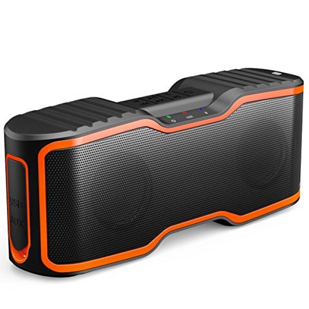 Normally $170, this bluetooth speaker is 78 percent off today. It is available in both orange and green (Photo via Amazon)