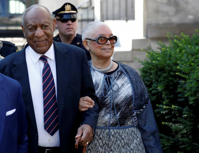 Actor and comedian Bill Cosby arrives with his wife Camille for the sixth day of his sexual assault trial at the Montgomery County Courthouse in Norristown, Pennsylvania, U.S. June 12, 2017. REUTERS/Brendan McDermid