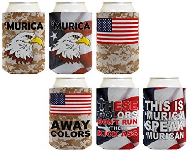 This 6-pack of coozies is perfect for any BBQ, and especially for 4th of July (Photo via Amazon)