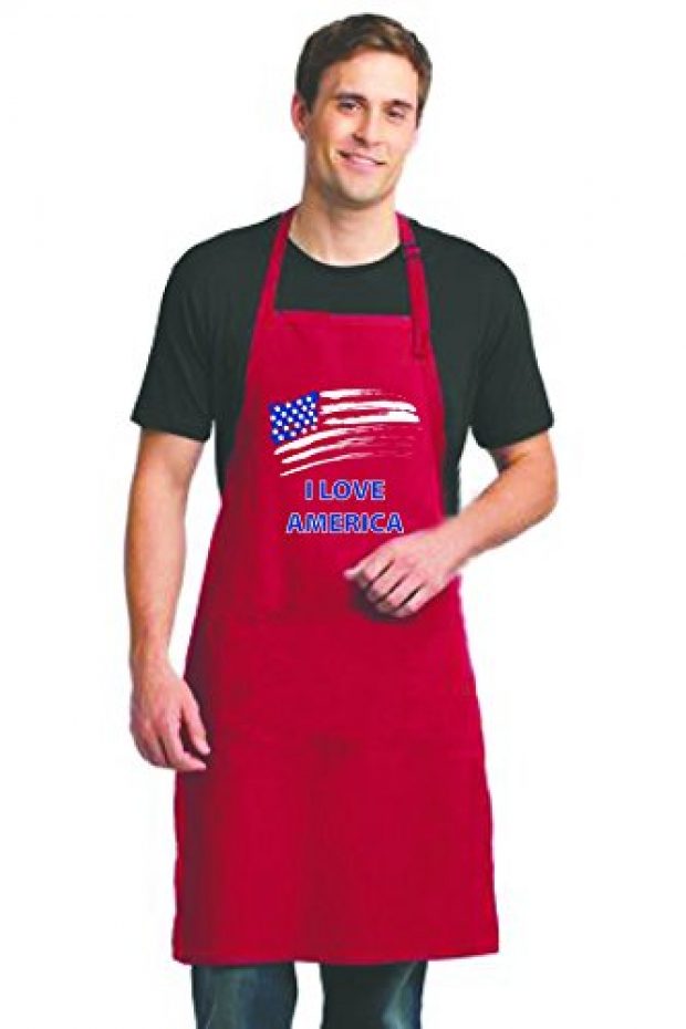 This patriotic grilling apron can be delivered in two days with Amazon Prime (Photo via Amazon)
