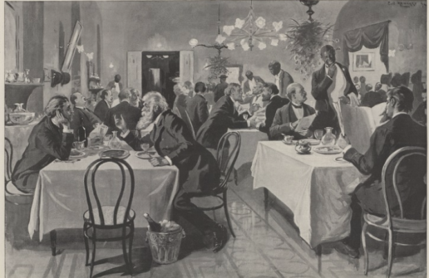 House members' dining room in the 1800s. Photo from Collection of the U.S. House of Representatives http://history.house.gov/Exhibitions-and-Publications/Dining-Room/History/