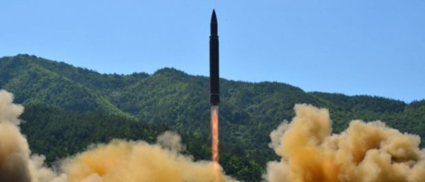 The intercontinental ballistic missile Hwasong-14 is seen during its test in this undated photo released by North Korea's Korean Central News Agency (KCNA) in Pyongyang, July 5 2017. KCNA/via REUTERS