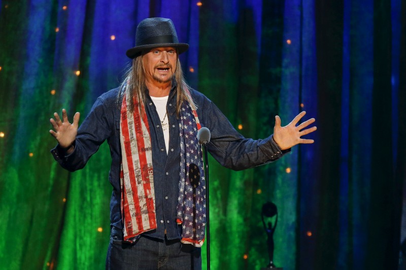 FILE PHOTO: Kid Rock inducts rock band Cheap Trick at the 31st annual Rock and Roll Hall of Fame Induction Ceremony at the Barclays Center in Brooklyn, New York, U.S. on April 8, 2016. REUTERS/Eduardo Munoz/File Photo