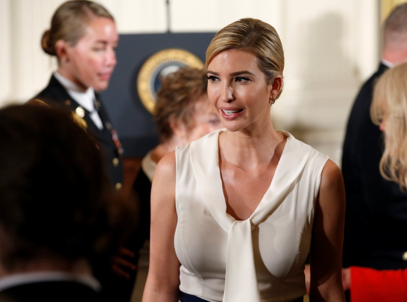 Ivanka Trump, advisor to the President, walks after a Medal of Honor ceremony in the East Room of the White House in Washington, U.S. July 31, 2017. REUTERS/Joshua Roberts