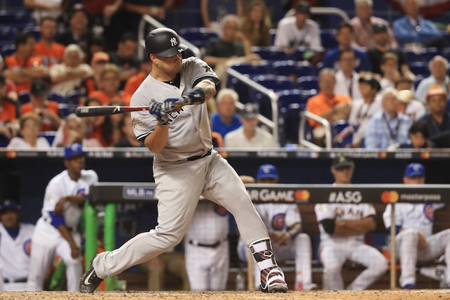 MIAMI, FL - JULY 11: Gary Sanchez #24 of the New York Yankees and the American League bats during the 88th MLB All-Star Game at Marlins Park on July 11, 2017 in Miami, Florida. (Photo by Mike Ehrmann/Getty Images)