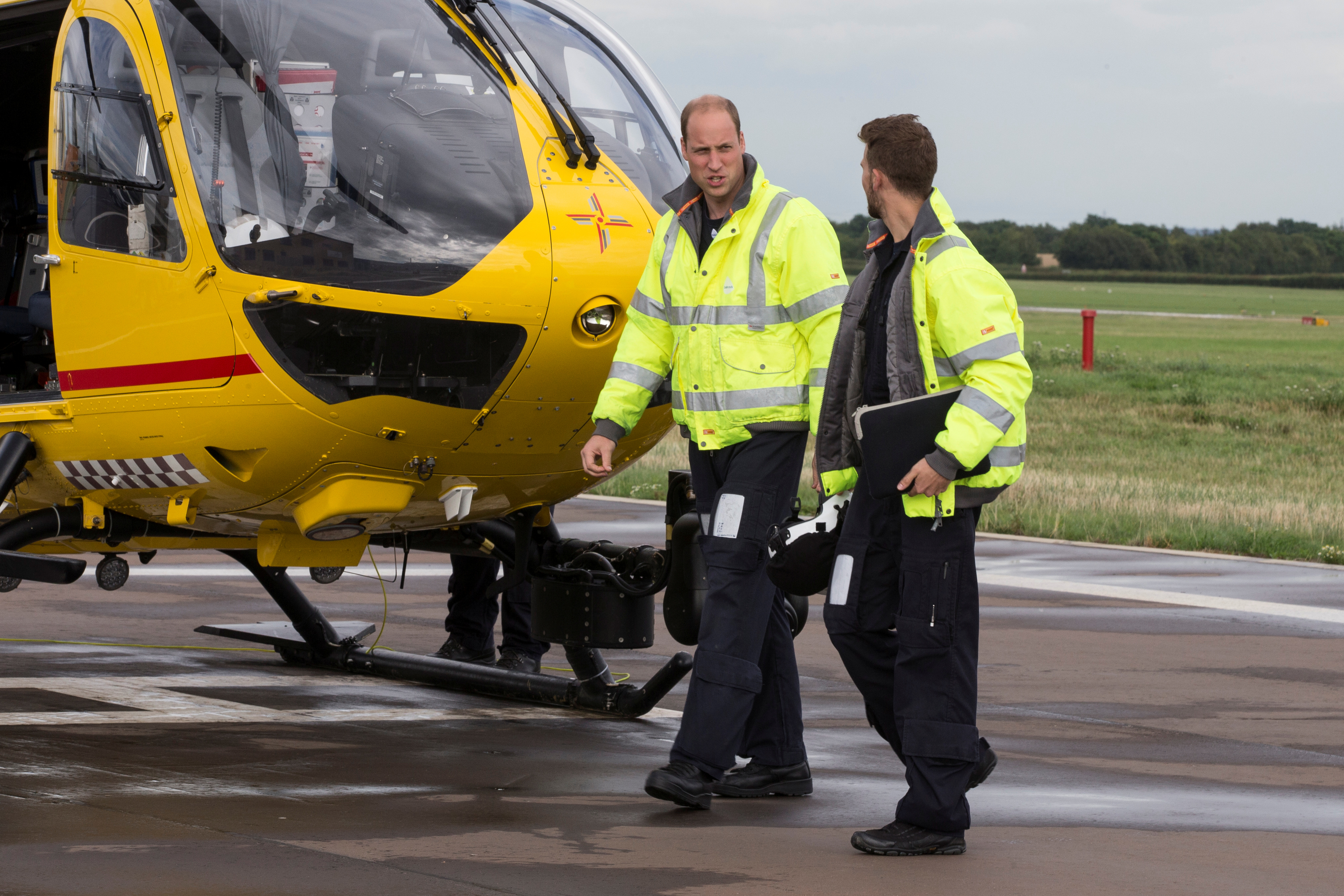 Prince William on his final shift with the East Anglian Air Ambulance (REUTERS/Heathcliff)