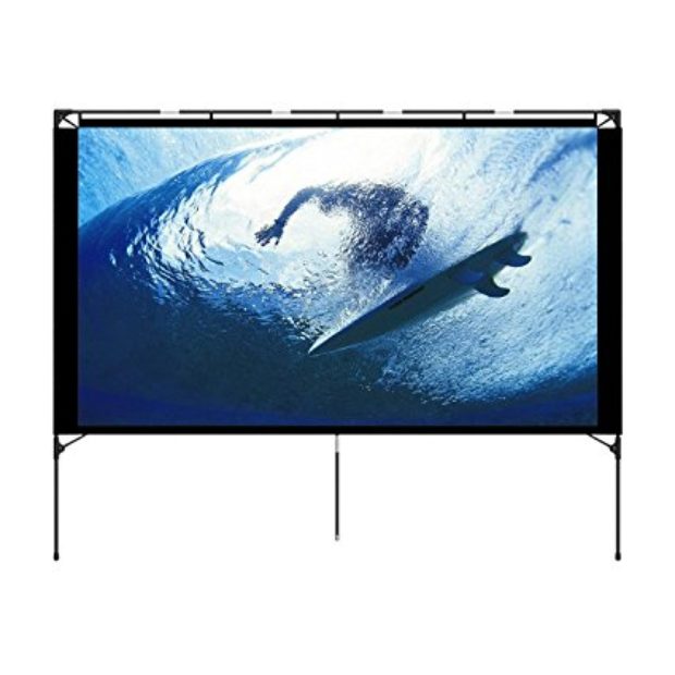 Normally $212, this outdoor projector screen is 67 percent off right now (Photo via Amazon)