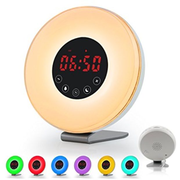 Normally $58, this sunrise simulation alarm clock is 48 percent off today (Photo via Amazon)