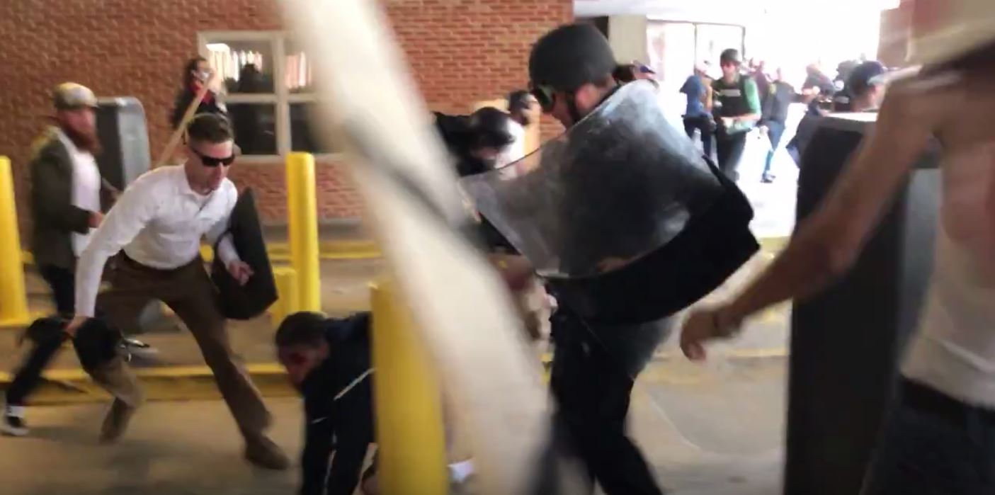 Video shows white supremacists beating a young African American man senselessly. (Brenton Roy/TheDCNF)