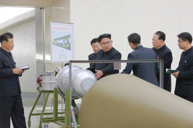 North Korean leader Kim Jong Un provides guidance on a nuclear weapons program in this undated photo released by North Korea's Korean Central News Agency (KCNA) in Pyongyang September 3, 2017. KCNA via REUTERS 