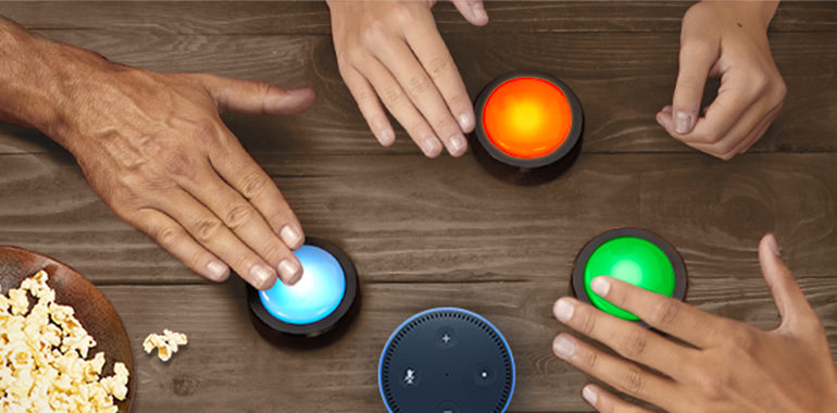 Echo Buttons allow you to play party games with your Echo device (Photo via Amazon)