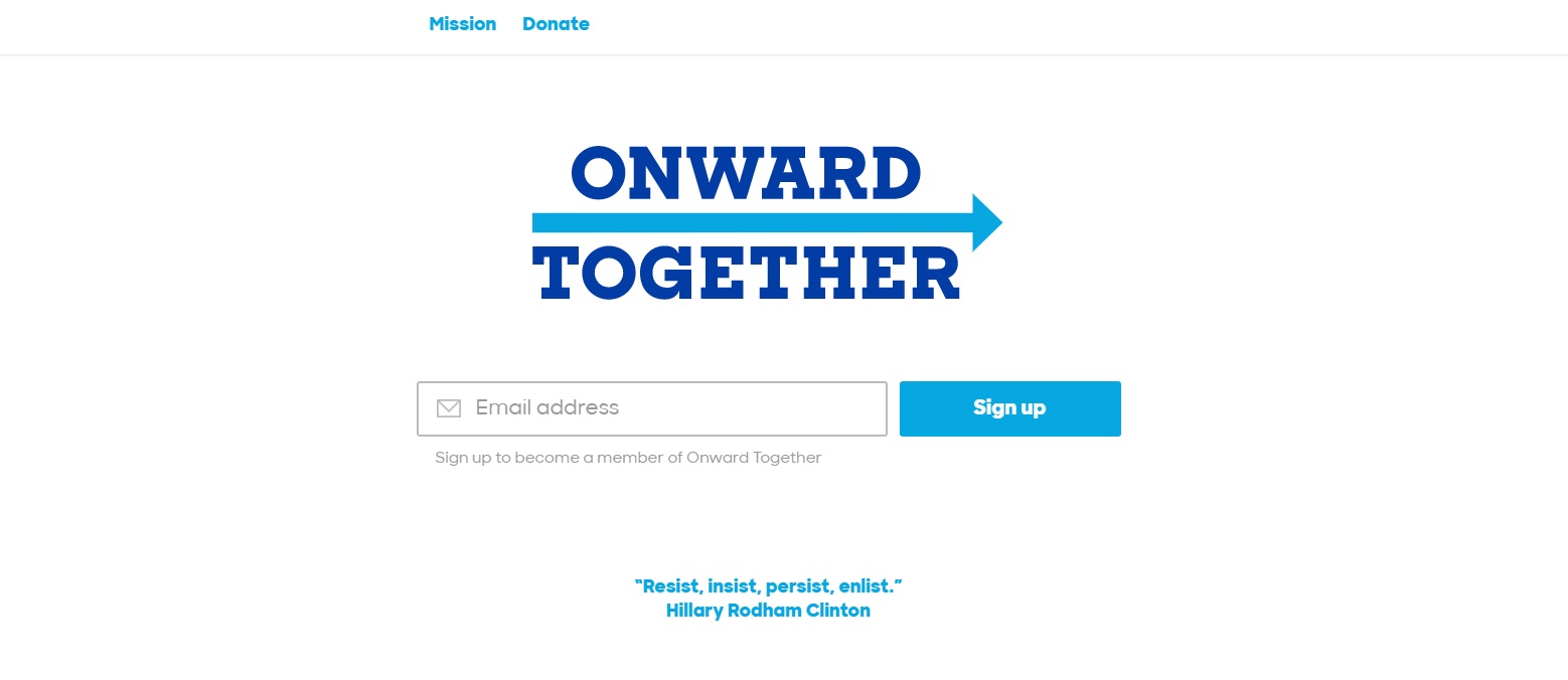Onward Together webpage screenshot