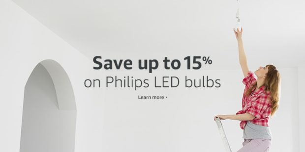 Save up to 15 percent on Philips LED bulbs (Photo via Amazon)