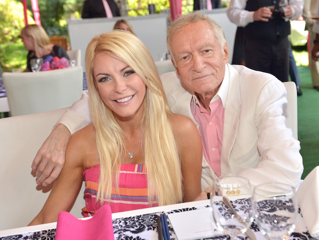 Crystal Harris (L) and Hugh Hefner attend Playboy's 2013 Playmate Of The Year luncheon honoring Raquel Pomplun for Playboy's 2013 Playmate Of The Year 