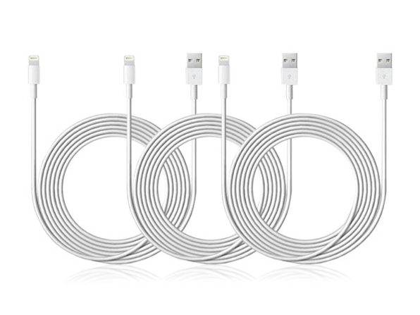 Originally $100, this 3-pack of lightning cables is 83 percent off