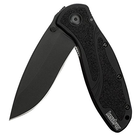 Normally $56, this folding knife with the black blade is 38 percent off today (Photo via Amazon)