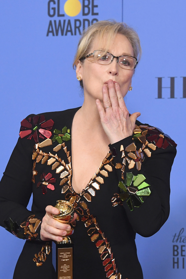 BEVERLY HILLS, CA - JANUARY 08: Actress Meryl Streep, recipient of the Cecil B. DeMille Award, poses in the press room during the 74th Annual Golden Globe Awards at The Beverly Hilton Hotel on January 8, 2017 in Beverly Hills, California. (Photo by Kevin Winter/Getty Images)