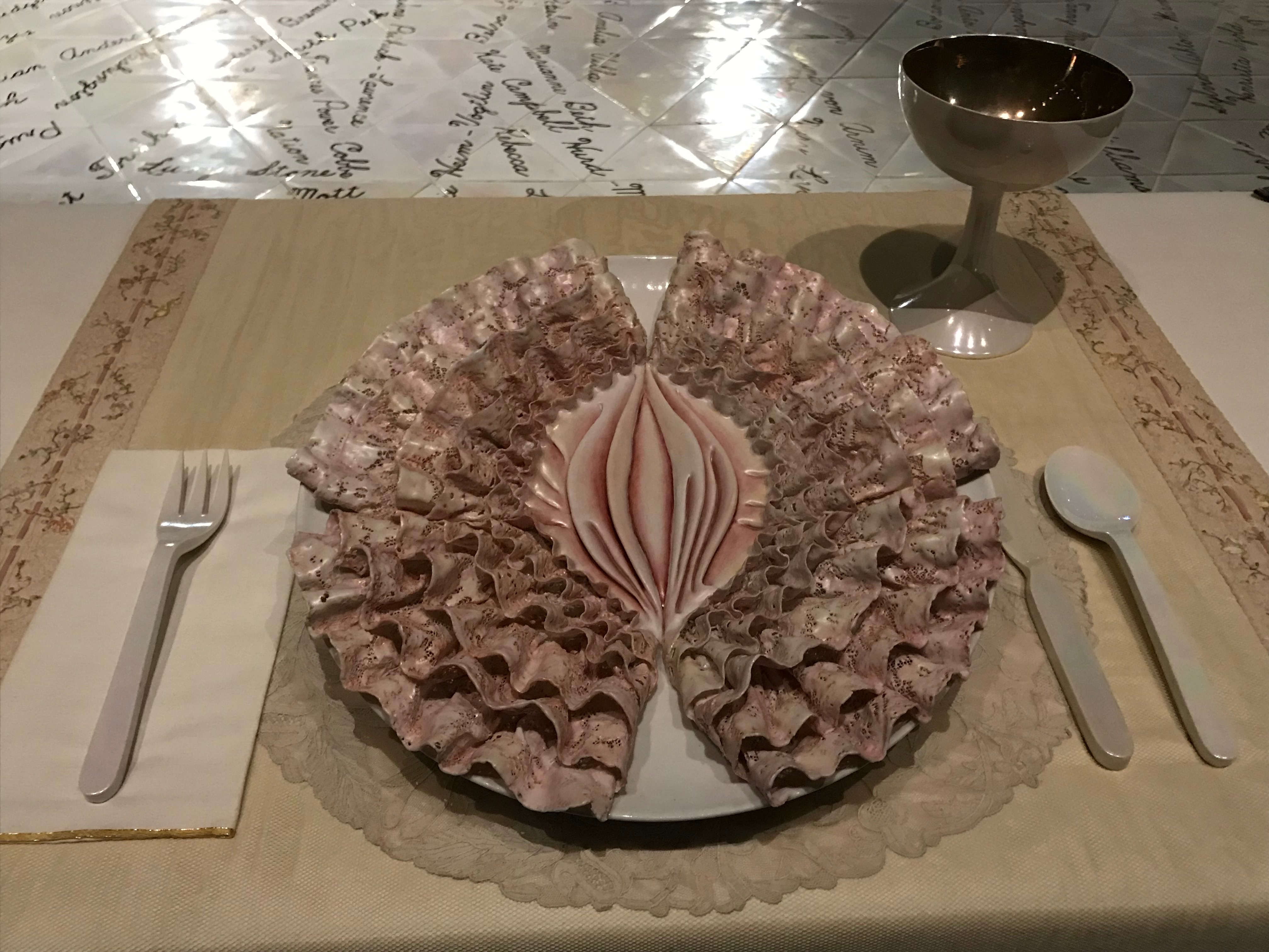 A place setting at The Dinner Party Exhibit at the Elizabeth A. Sackler Center for Feminist Art at the Brooklyn Museum in New York City. (DCNF/Ethan Barton)