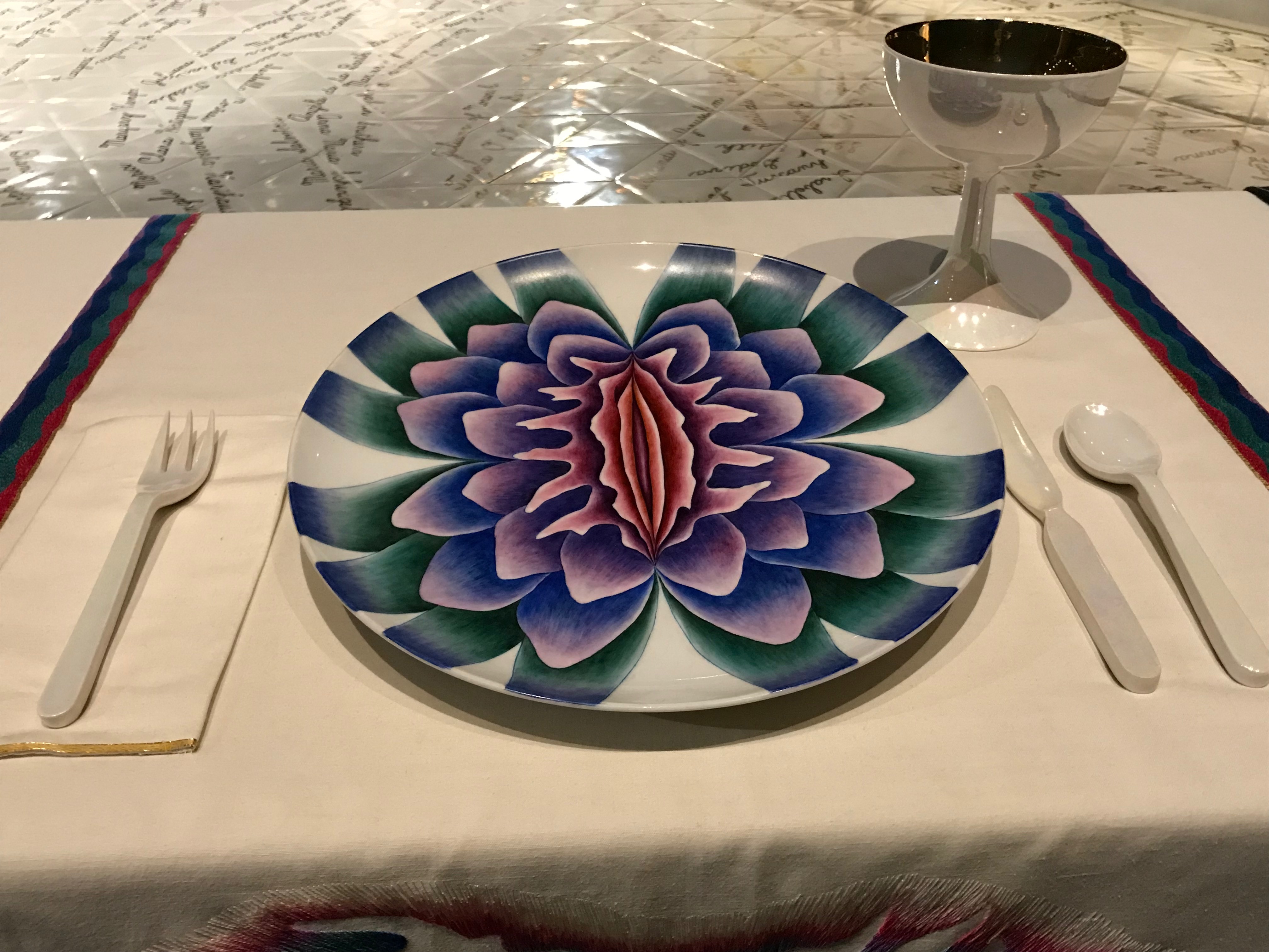 A Place Setting At The Dinner Party at the Elizabeth A. Sackler Center for Feminist Art. (DCNF/Ethan Barton)