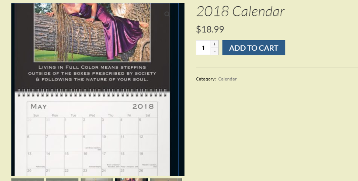 Rachel Dolezal Calendar/ racheldolezal.com/Screenshot