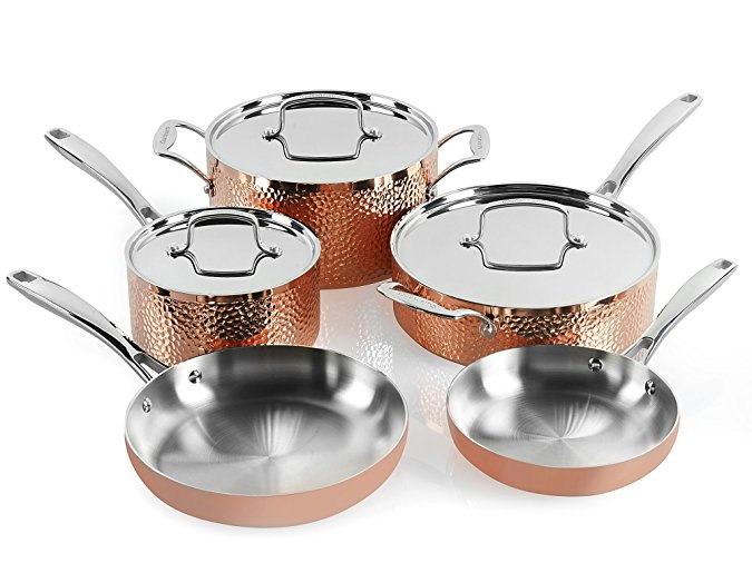 Normally $400, this copper cookware set is 49 percent off today (Photo via Amazon)