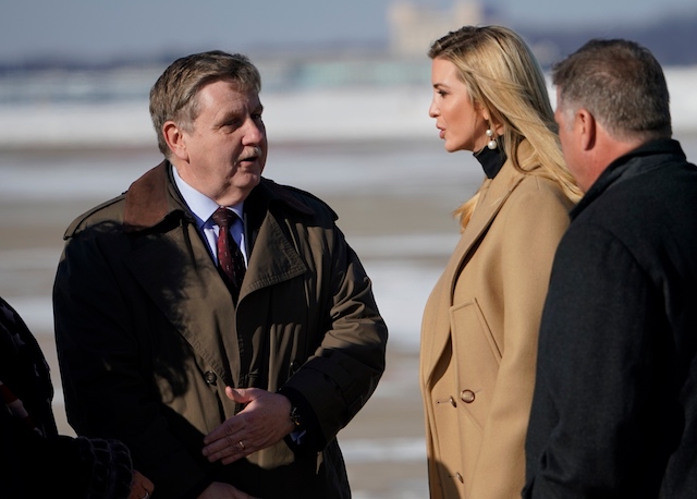 Congressional candidate Rick Saccone (L) greets Ivanka Trump upon arrival at Pittsburgh International Airport in Pittsburgh, Pennsylvania on January 18, 2018. / AFP PHOTO / MANDEL NGAN (Photo credit should read MANDEL NGAN/AFP/Getty Images)