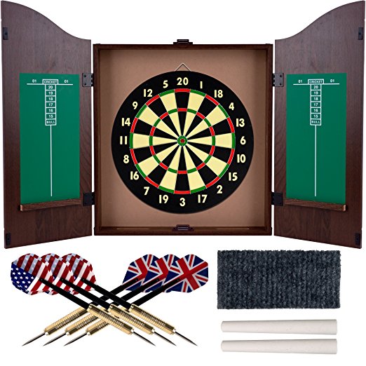 Normally $60, this dartboard set is 45 percent off today (Photo via Amazon)