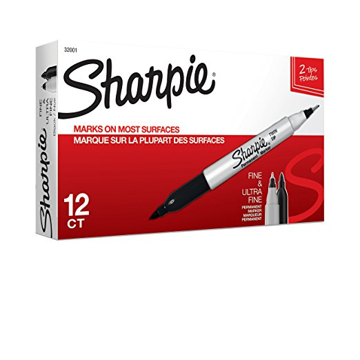 Normally $28, this 12-count of black Sharpies is 73 percent off today (Photo via Amazon)