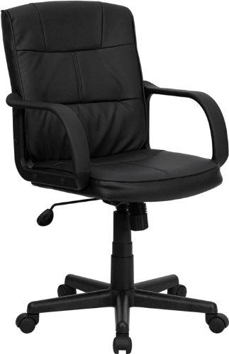 Normally $110, this black leather chair is 63 percent off today (Photo via Amazon)