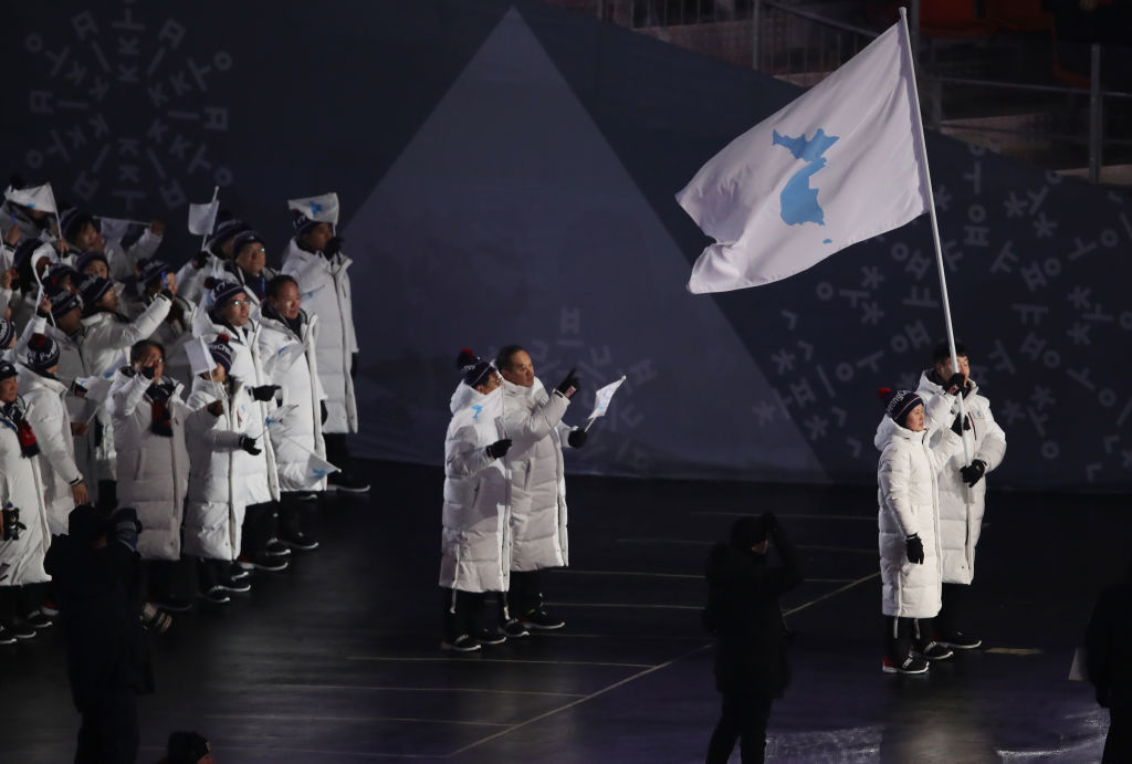 North And South Korea March Into The Opening Ceremony Under The Same ...