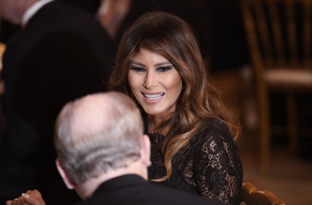 WASHINGTON, DC - FEBRUARY 25: First Lady Melania Trump attends the Governors' Ball at the White House on February 25, 2018 in Washington, DC. (Photo by Olivier Douliery-Pool/Getty Images)