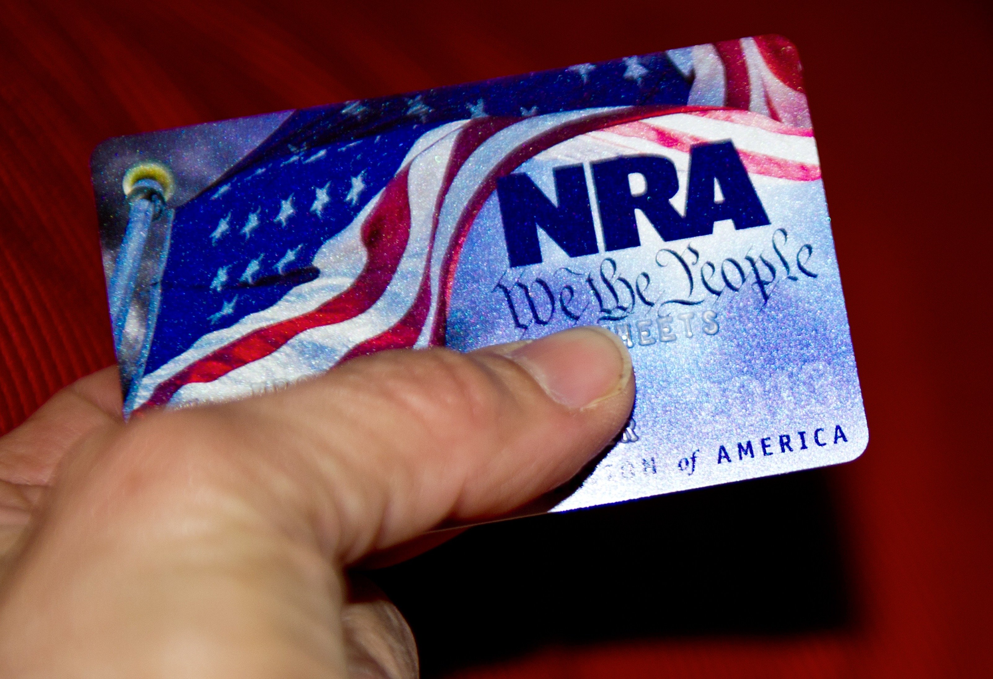 A membership card for the National Rifle Association (NRA) is seen on January 10, 2013 in Manassas, Virginia. (KAREN BLEIER/AFP/Getty Images)